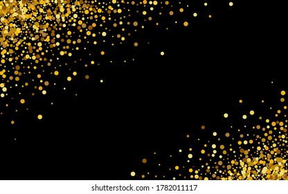 Yellow Splash Vector Transparent Background. Festive Shine Banner. Gold Glow Falling Background. Dot Modern Pattern.