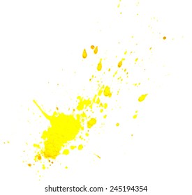 Yellow splatter isolated. Vector
