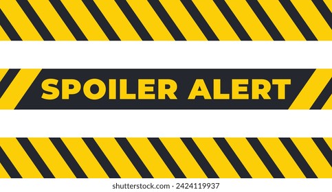 Yellow Spoiler Alert isolated tape sticker vector illustration