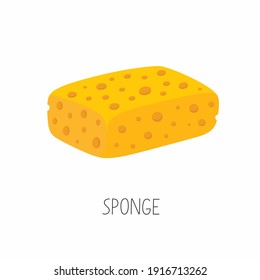 Yellow Sponge Cartoon Icon. Illustration For Web And Mobile Design