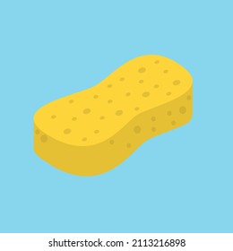 Yellow sponge cartoon icon. Illustration for web and mobile design
