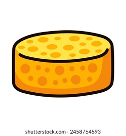 Yellow Sponge Icon in Cartoon Style. Isolated on white background. Clipping paths included.
