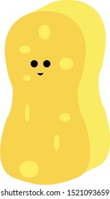 Yellow sponge, illustration, vector on white background.