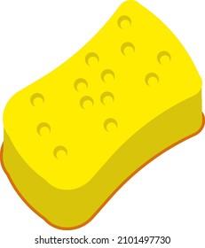 Esponja amarilla, ilustración, vector sobre un fondo blanco.