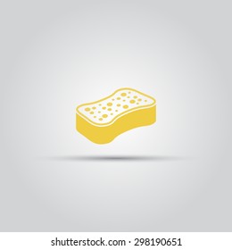 Yellow sponge isolated vector icon
