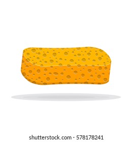 yellow sponge for washing dishes, Cleaning vector illustration isolated on a white background