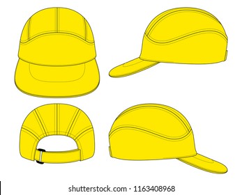Yellow Sport Baseball Cap for Template
