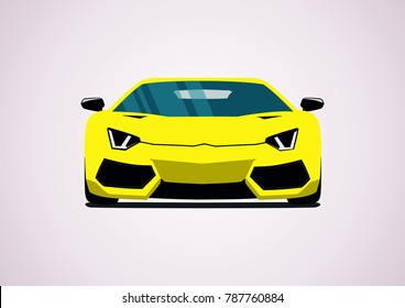 yellow sport car
