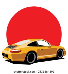 yellow sport car japan design