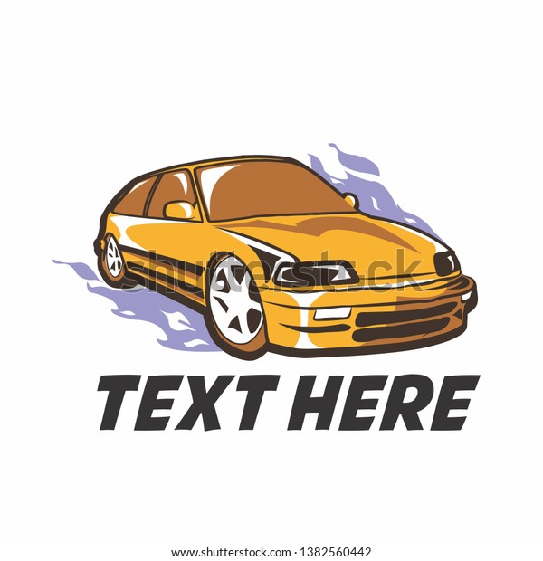 yellow sport\
car vector illustration - shirt\
design