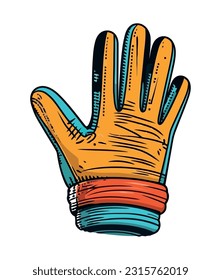 Yellow sport gloves protect hands icon isolated