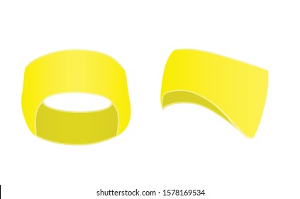 Yellow sport head band. vector illustration