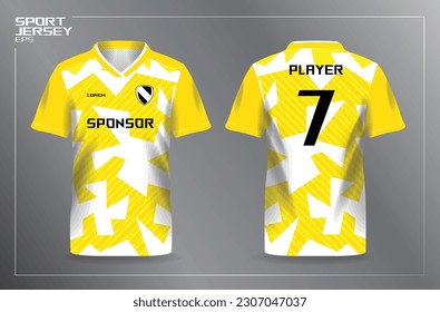 yellow sport jersey for football and soccer shirt template