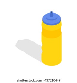 Yellow sport plastic water bottle icon