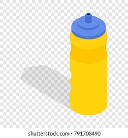 Yellow sport plastic water bottle isometric icon 3d on a transparent background vector illustration