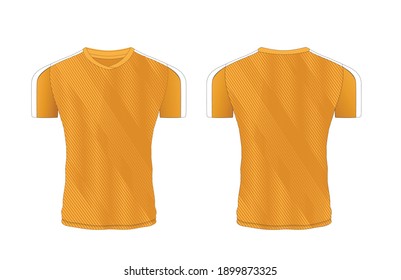 Yellow sport shirt front and back,T-shirt sport design ,Vector Soccer jersey template, football sport shirt front and back model eps10.
