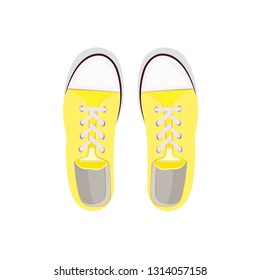 Yellow sport shoes vector illustration. Sportswear, running, fitness. Shoes concept. Vector illustration can be used for topics like sport, fashion, healthy lifestyle