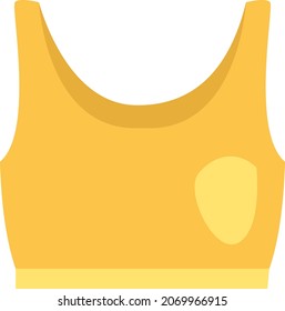 Yellow sports bra, illustration, vector, on a white background.