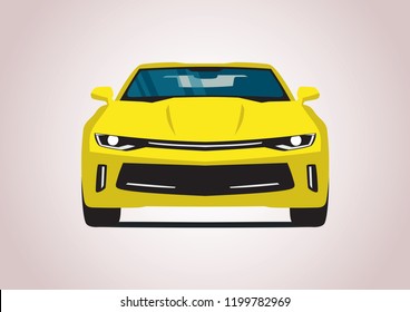 yellow sports car