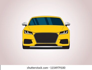 yellow sports car. Audi TTS.