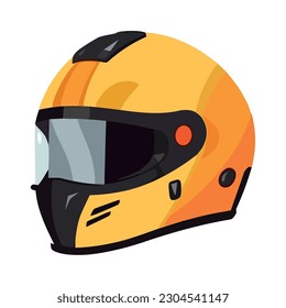 yellow sports helmet design icon isolated