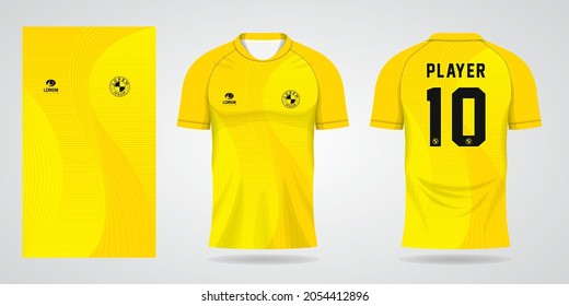 plantilla jersey de deportes amarillos para diseño de camiseta uniforme de fútbol