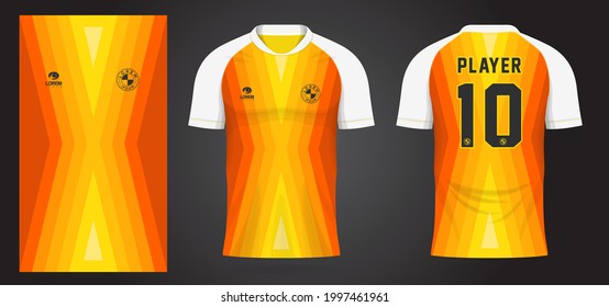 yellow sports jersey template for team uniforms and Soccer t shirt design