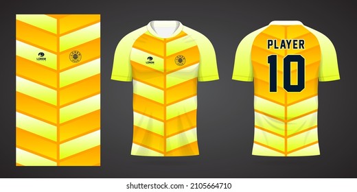 yellow sports shirt jersey design template