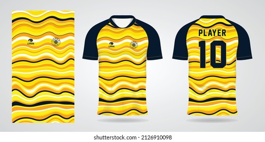yellow sports shirt jersey design template