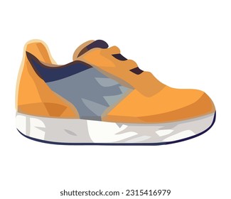 Yellow sports shoe modern fashion icon isolated