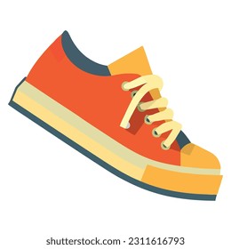 Yellow sports shoe symbolizes activity icon isolated