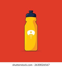 Yellow Sports Water Bottle Illustration