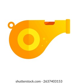 Yellow sports whistle - vector illustration