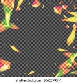 Yellow Spot Background Transparent Vector. Spark Clean Template. Bright Defocused Wallpaper. Blur Warm. Particle Night Design.