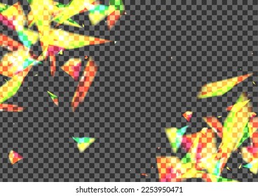 Yellow Spot Background Transparent Vector. Confetti Glittery Card. Shine Lens Template. Blur Decorate. Twinkle Layer Design.