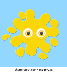 yellow spot with cartoon eyes