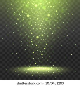 Yellow spotlights on transparent background