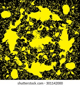 yellow spots on a black background a vector illustration