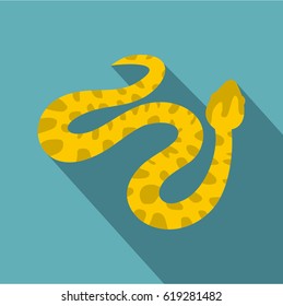 Yellow spotted snake icon. Flat illustration of yellow spotted snake vector icon for web