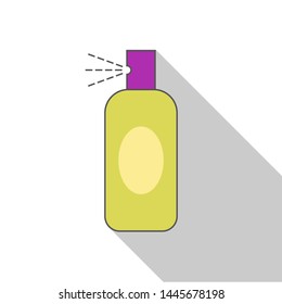 
Yellow spray bottle. Icon with shadow