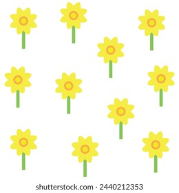 fondo amarillo de la ilustración de la flor de primavera. 