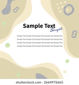 Fundo quadrado amarelo com formas abstratas pastel e design mínimo.