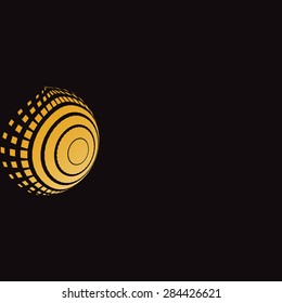Yellow square, black background for your text and logo - stock vector illustration. Light-box


