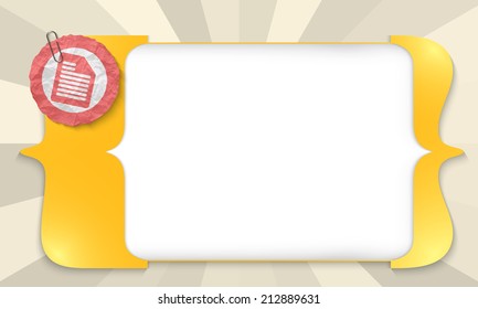 yellow square brackets for entering any text with document icon