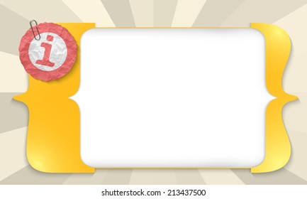 yellow square brackets for entering any text with info symbol