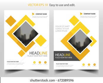 Yellow square business Brochure Leaflet Flyer annual report template design, book cover layout design, abstract business presentation template, a4 size design