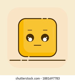 Yellow square emoticon and vector graphics