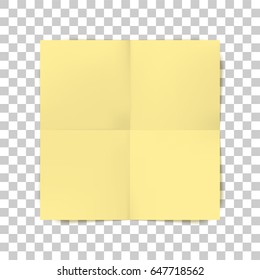 Yellow square folded Paper Sheet
