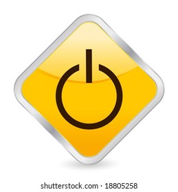 Yellow square icon isolated on a white background. Vector illustration.
