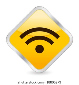 Yellow square icon isolated on a white background. Vector illustration.